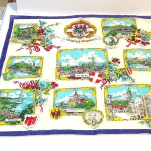 Very vintage Austria souvenir scarf.